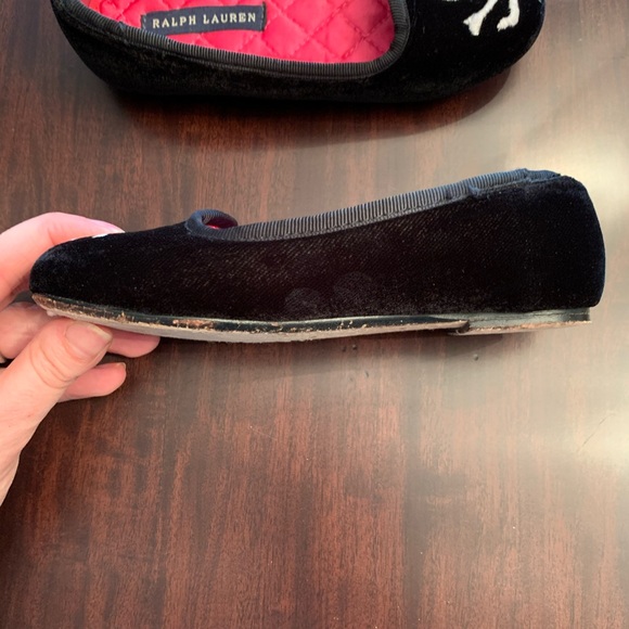 Ralph Lauren Black Velvet Skull Toddler 8.5 Flats - Picture 9 of 9